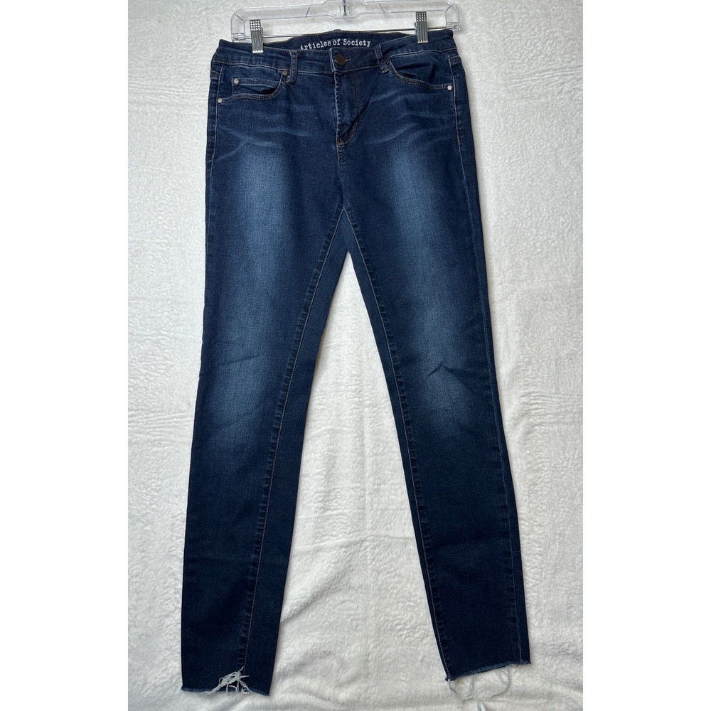 Articles of Society Los Angeles Skinny Jeans Dark Wash Raw Hem Size 28